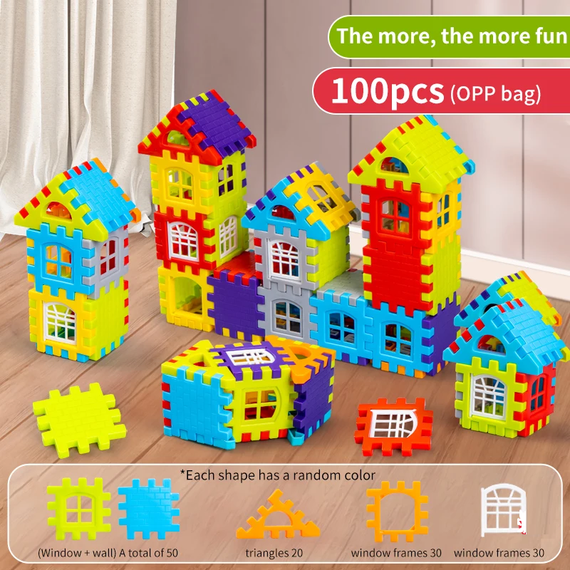 100pc Building Block Set, Home building block kit Set Toys For Over 3 Years Old Kids - Univercell