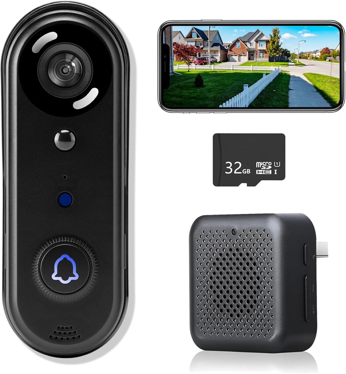 π Wireless Video Doorbell Camera, with FREE 32 GB Card Nigh Vision Camera