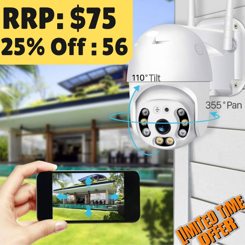 Outdoor Waterproof Security Camera, Wireless PTZ Rotation Day/Night Vision Camera - Univercell