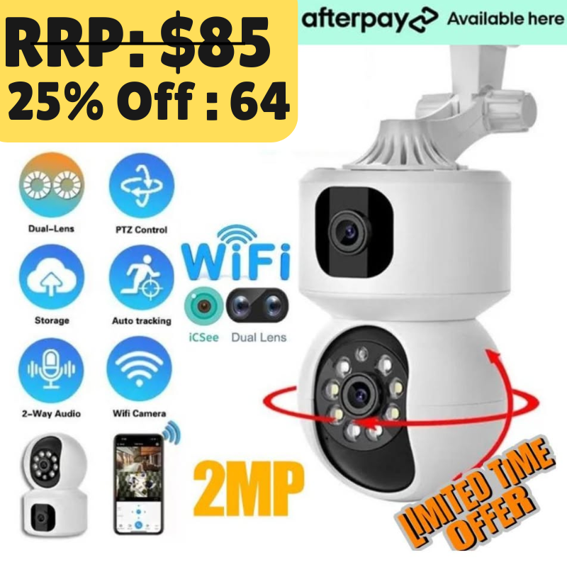 Dual-Lens Indoor Camera, Expanded View Angle, Phone Alerts Home Security Camera - Univercell