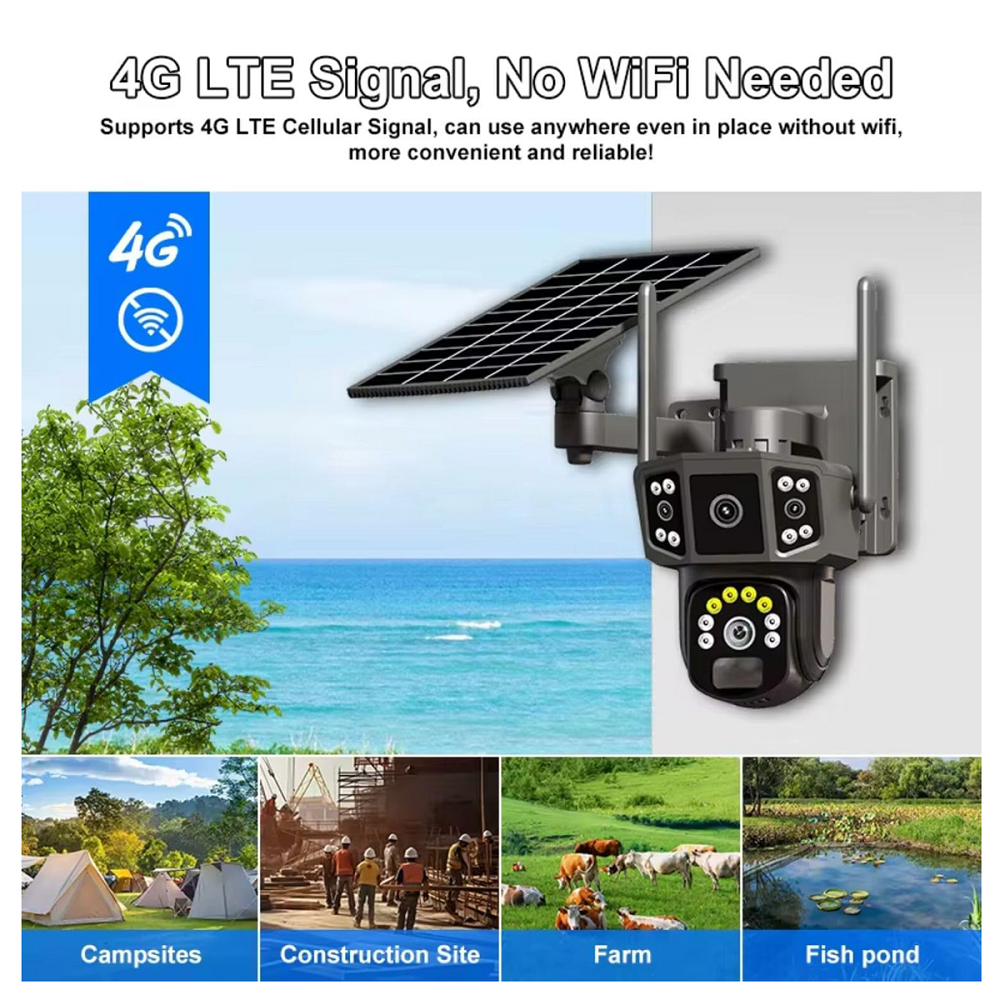 Wireless 4G Dual Lens Solar CCTV Camera - Univercell
