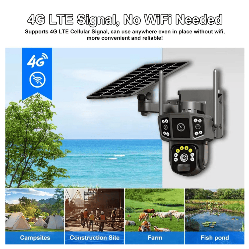 Wireless 4G Dual Lens Solar CCTV Camera - Univercell
