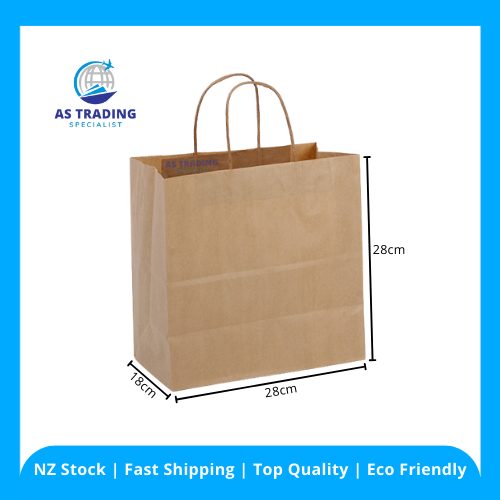 200pcs Kraft Paper Food Carry Bag with Handle - Univercell