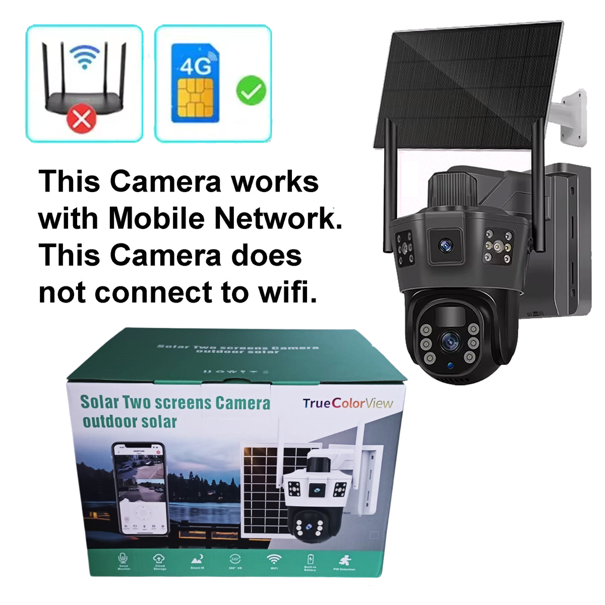 Wireless 4G Dual Lens Solar CCTV Camera - Univercell