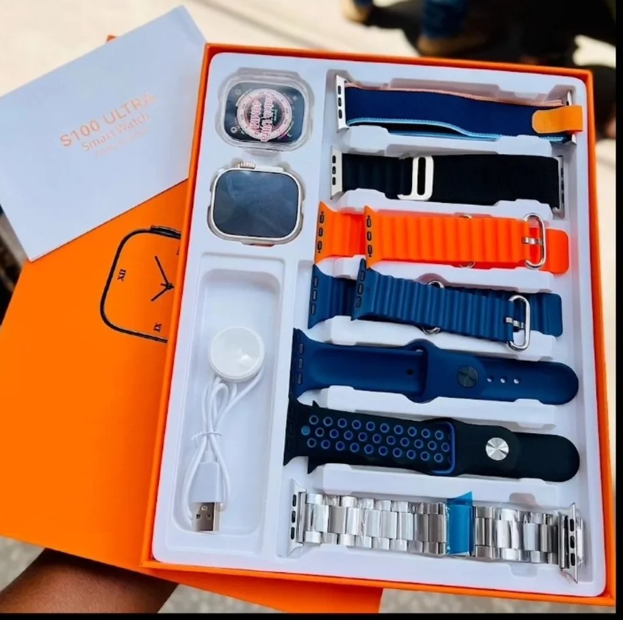 S100 Utra 9 Smart Watch with 7 Strap Smartwatch for Android & IOS - Univercell