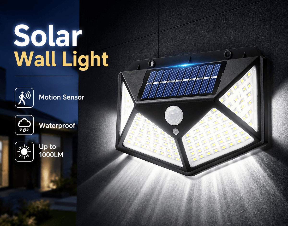 LED Solar Wall Light with PIR Motion Sensor, 600LM, IP65 Waterproof - Univercell