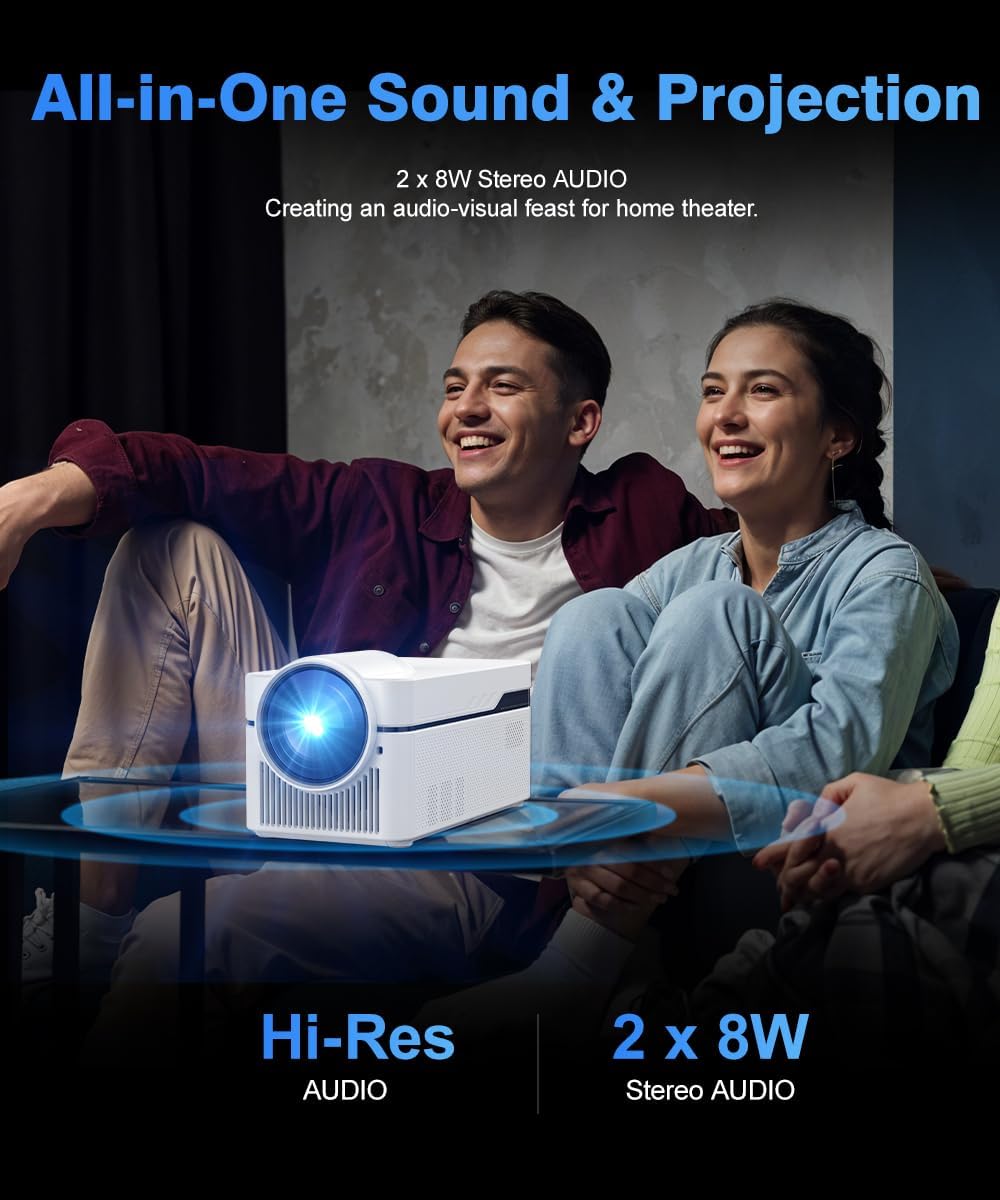 HY450 8K Android Smart Projector – 900ANSI Ultra Short Throw, Bluetooth, WiFi 6, Speaker - Univercell