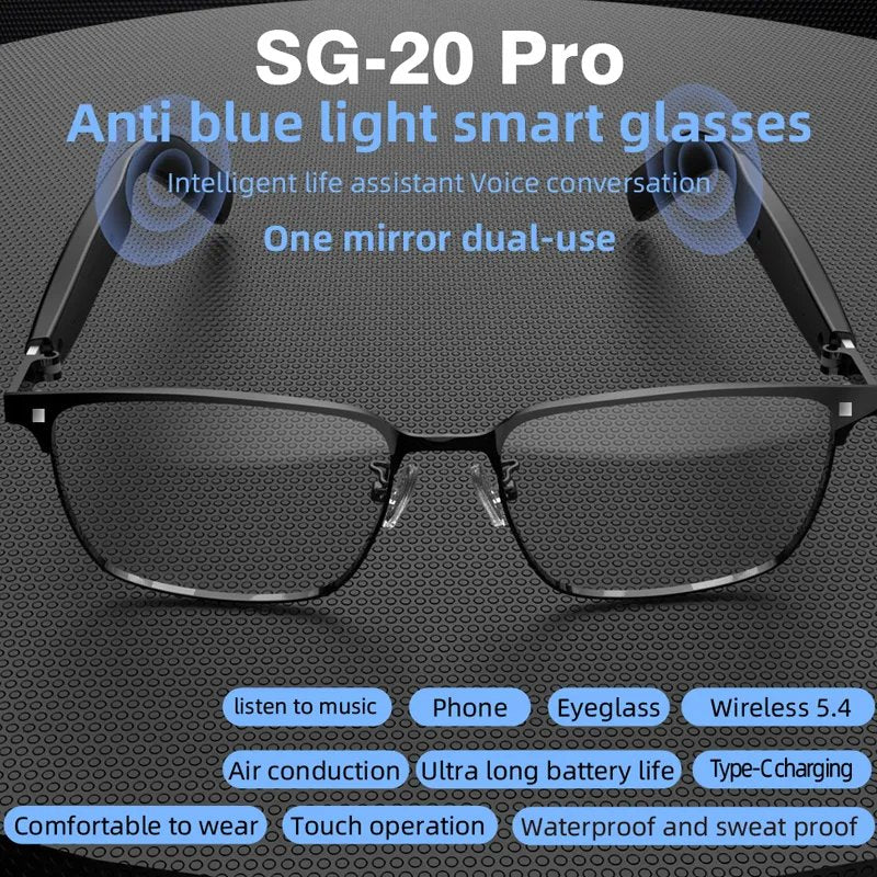 AI Smart Bluetooth Glass with Music Speaker, UV Protection - For Travel & Business - Univercell