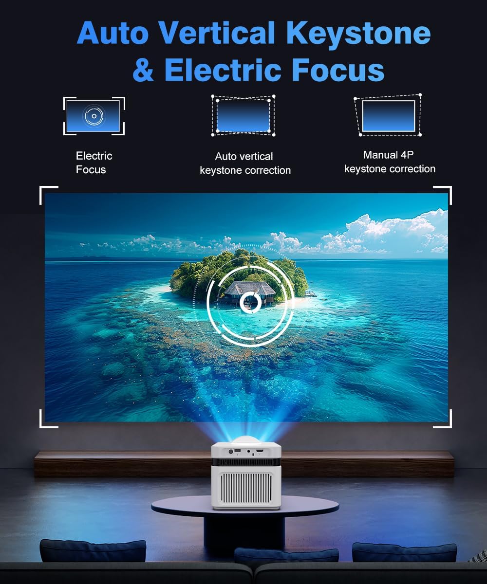 HY450 8K Android Smart Projector – 900ANSI Ultra Short Throw, Bluetooth, WiFi 6, Speaker - Univercell