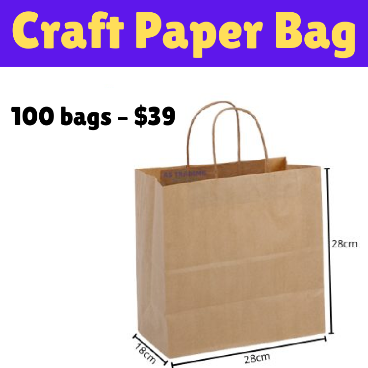100pcs Paper Craft Food Carry bag - Univercell