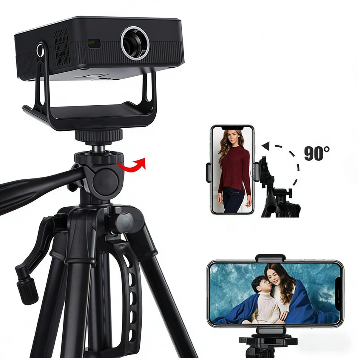 141cm Adjustable Camera & Projector Tripod Stand with 1/4" Quick Release Plate