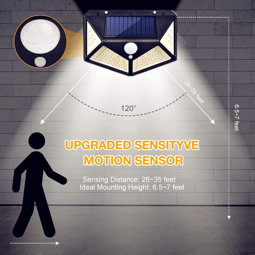 LED Solar Wall Light with PIR Motion Sensor, 600LM, IP65 Waterproof - Univercell