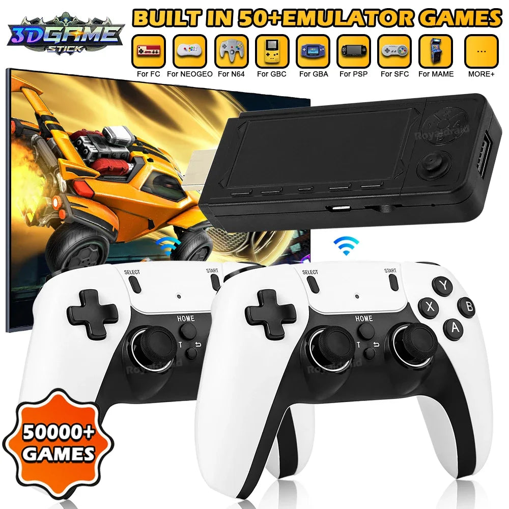 NEW 256G 50000+ Game X9 PRO Game Stick 4KHD Video Game Console 2.4G Double Wireless Controller 50+ Simulator For N64/PSP/PS1/GBA