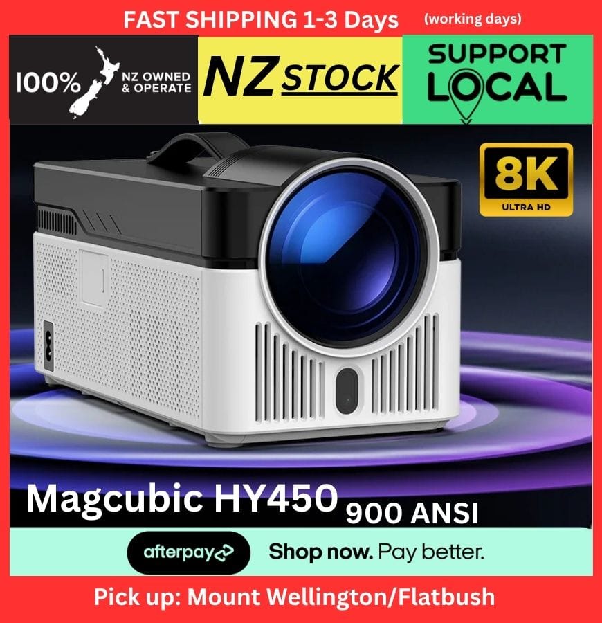 Magcubic HY450 Portable Projector, 8K 1080P, Ultra Short Throw, 900 ANSI, Auto Offset With Remote - Univercell