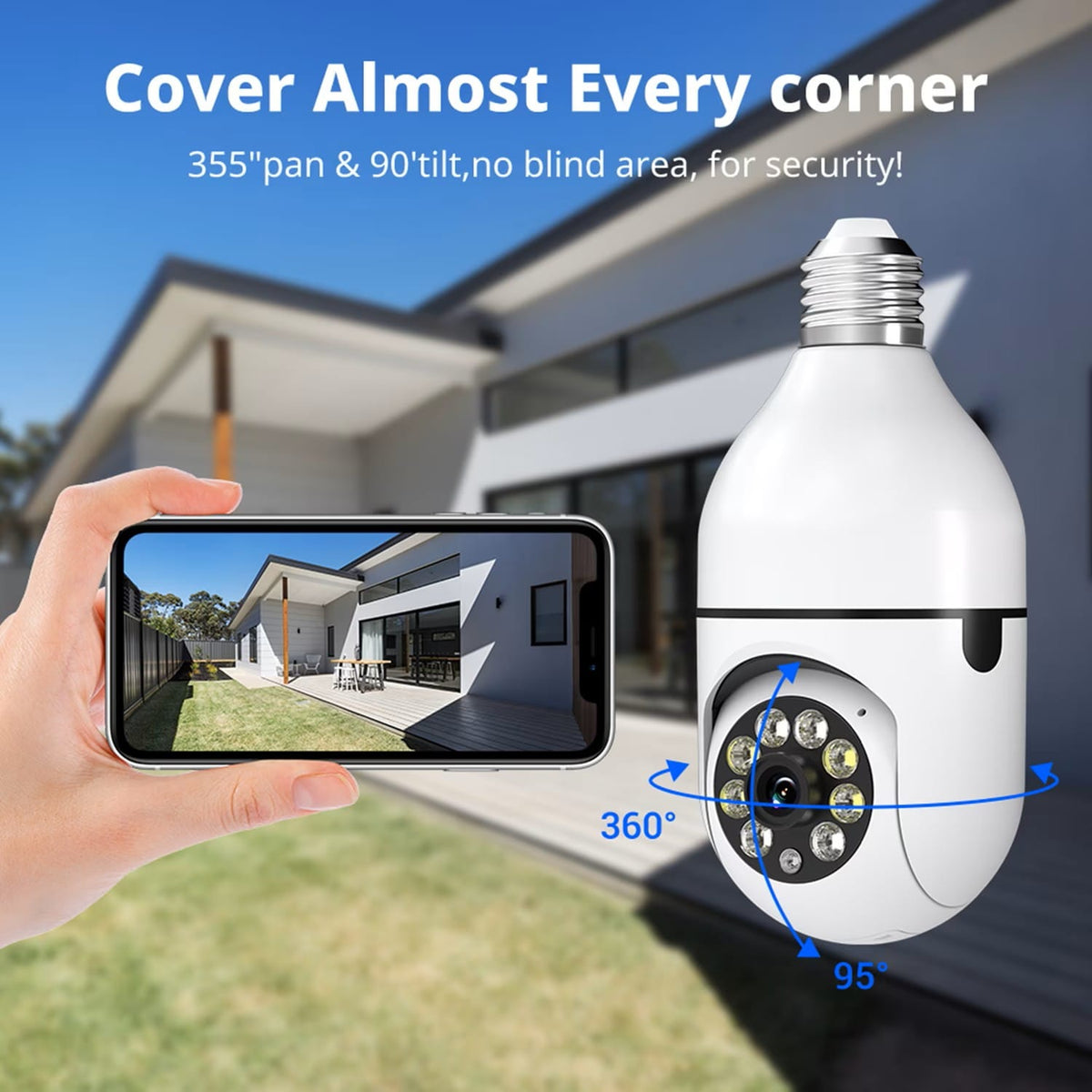 E27 WiFi Light Bulb Camera 360Β°1080P Security Motion Alert 2-Way Audio - Univercell