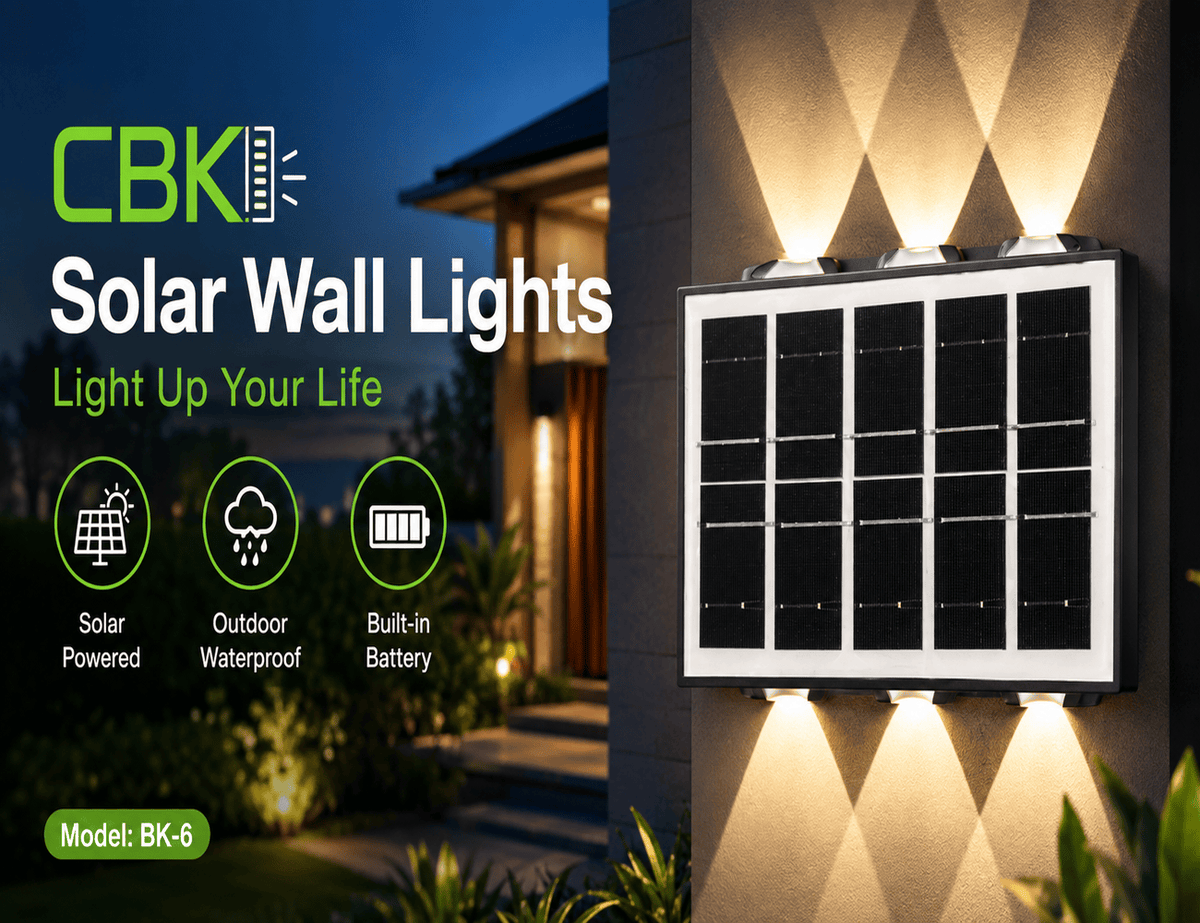 Solar Wall Light 6 High-Brightness LED Lights with Up & Down Design Weatherproof - Univercell