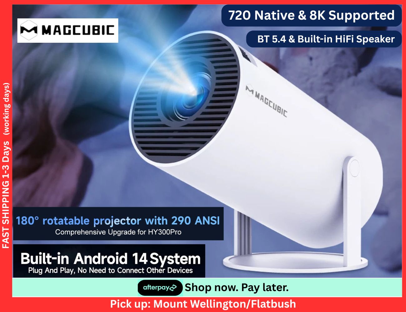 The 2026 New Portable Magcubic HY300 Pro Android 14 Mini Projector β 290 ANSI,8K HD - Univercell