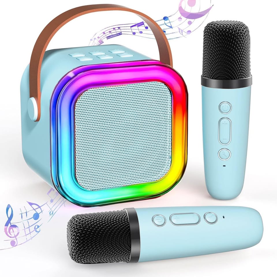 Mini Karaoke Bluetooth Speaker with 2 Wireless Mics Perfect Gift for Christmas - Univercell