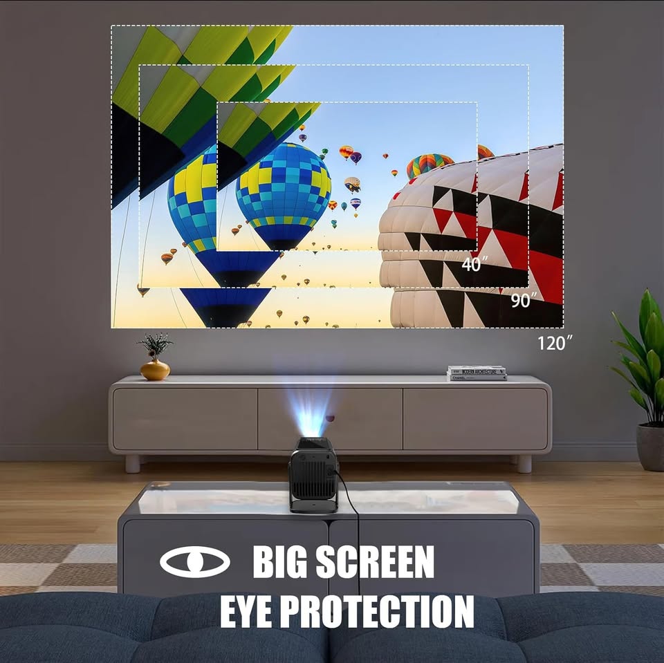 Smart WiFi 4K 1080P Projector, 600ANSI, Auto Keystone, 270° Rotation, Bluetooth & Apps - Univercell