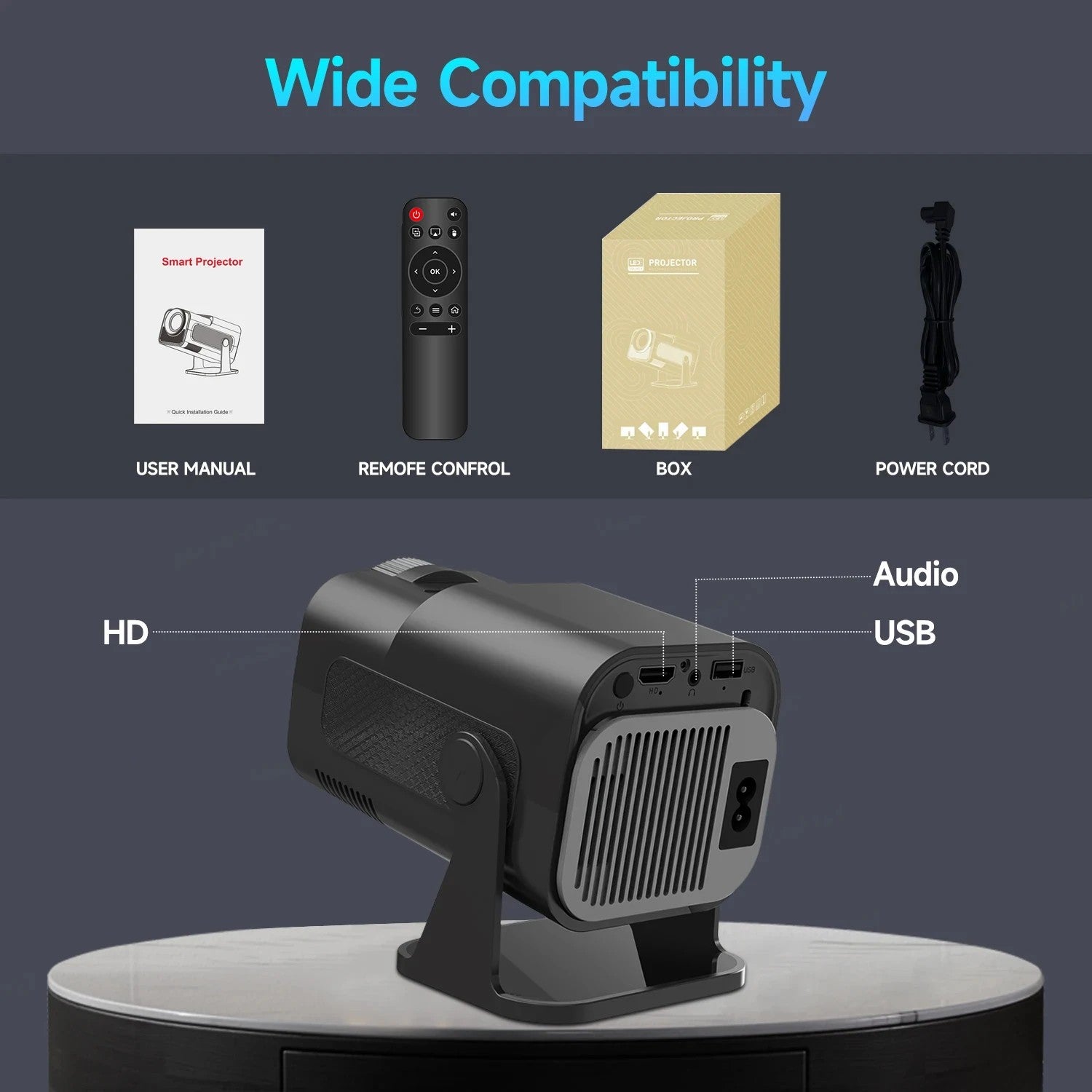 2026 Newly Upgraded Magcubic HY320 Mini 4K 720P Portable Projector 300ANSI, Android 14