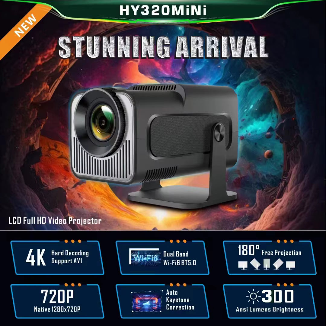 2026 Newly Upgraded Magcubic HY320 Mini 4K 720P Portable Projector 300ANSI, Android 14