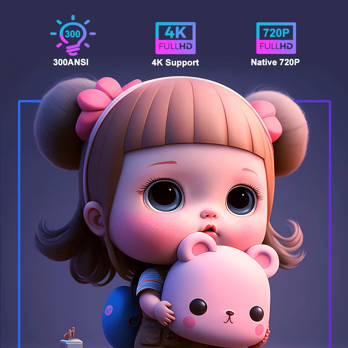 2026 Newly Upgraded Magcubic HY320 Mini 4K 720P Portable Projector 300ANSI, Android 14