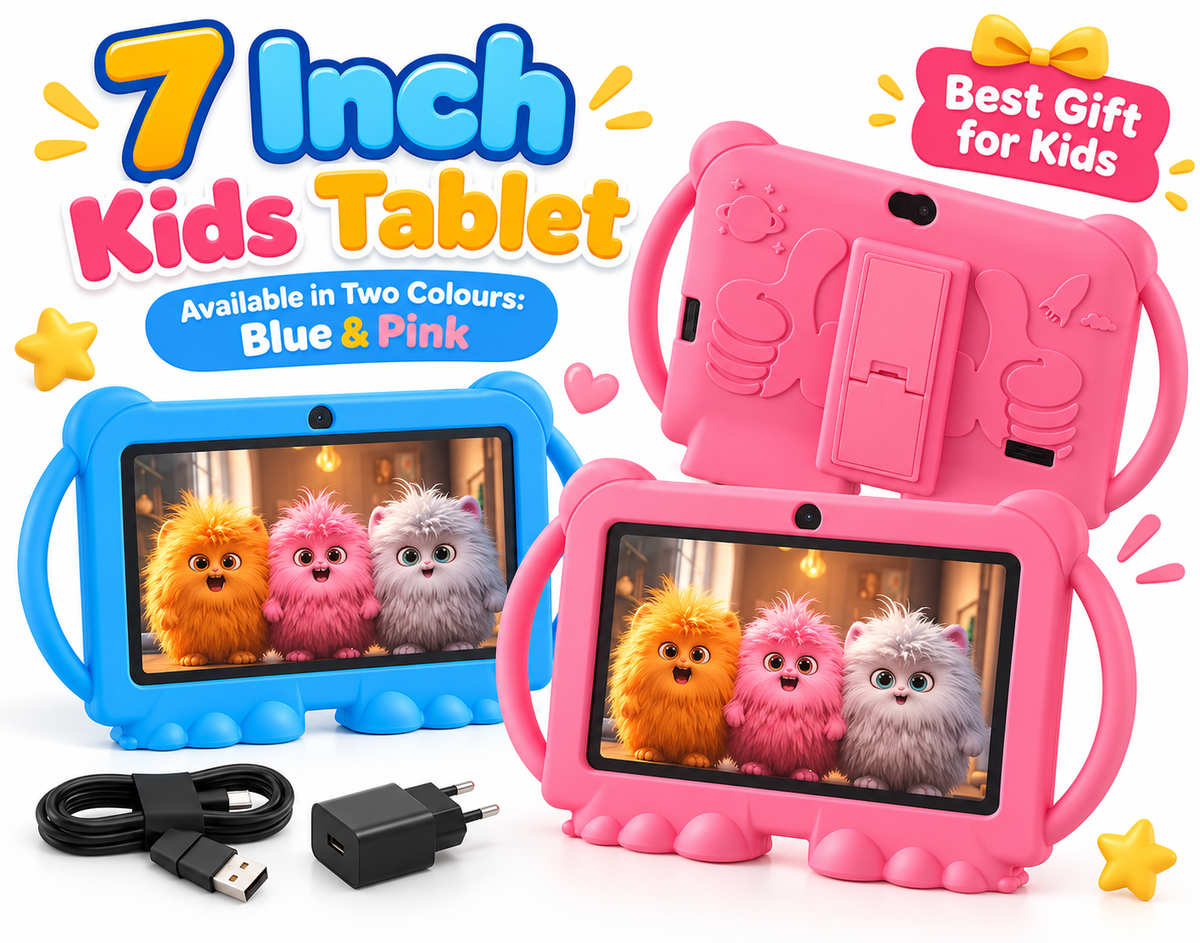 Most Trending 7" Kids Android Tablet 32GB IPS Screen With Protective Case Android 12