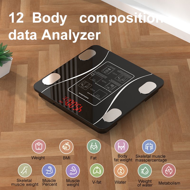 Smart Bluetooth Digital Scale – 500lb Body Weight Muscle Mass Monitor with App - Univercell