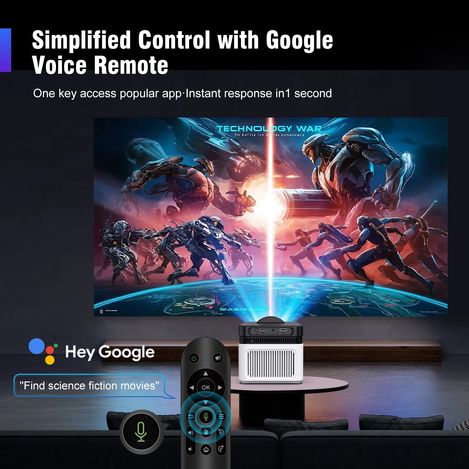 Magcubic HY450 Portable Projector, 8K 1080P, Ultra Short Throw, 900 ANSI, Auto Offset With Remote - Univercell