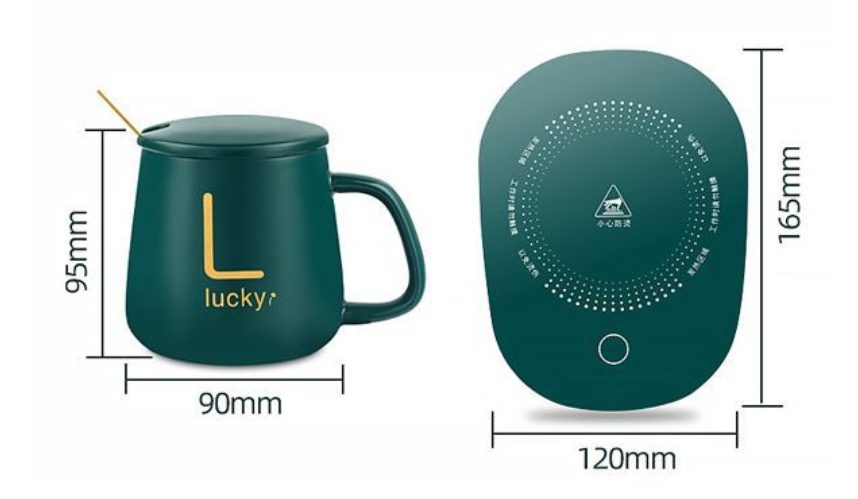 Portable USB Ceramic Coffee Mug set with Thermostat Heating Coaster - Univercell