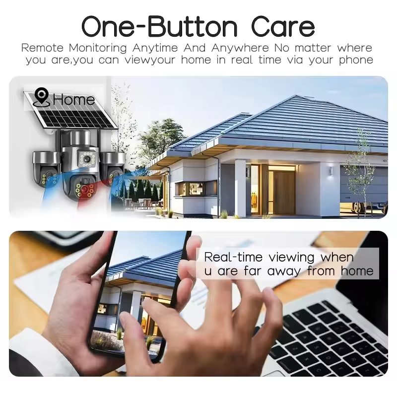 Triple Lens 15MP 4G SIM HD Solar Security Camera, AI Human Detection - Univercell