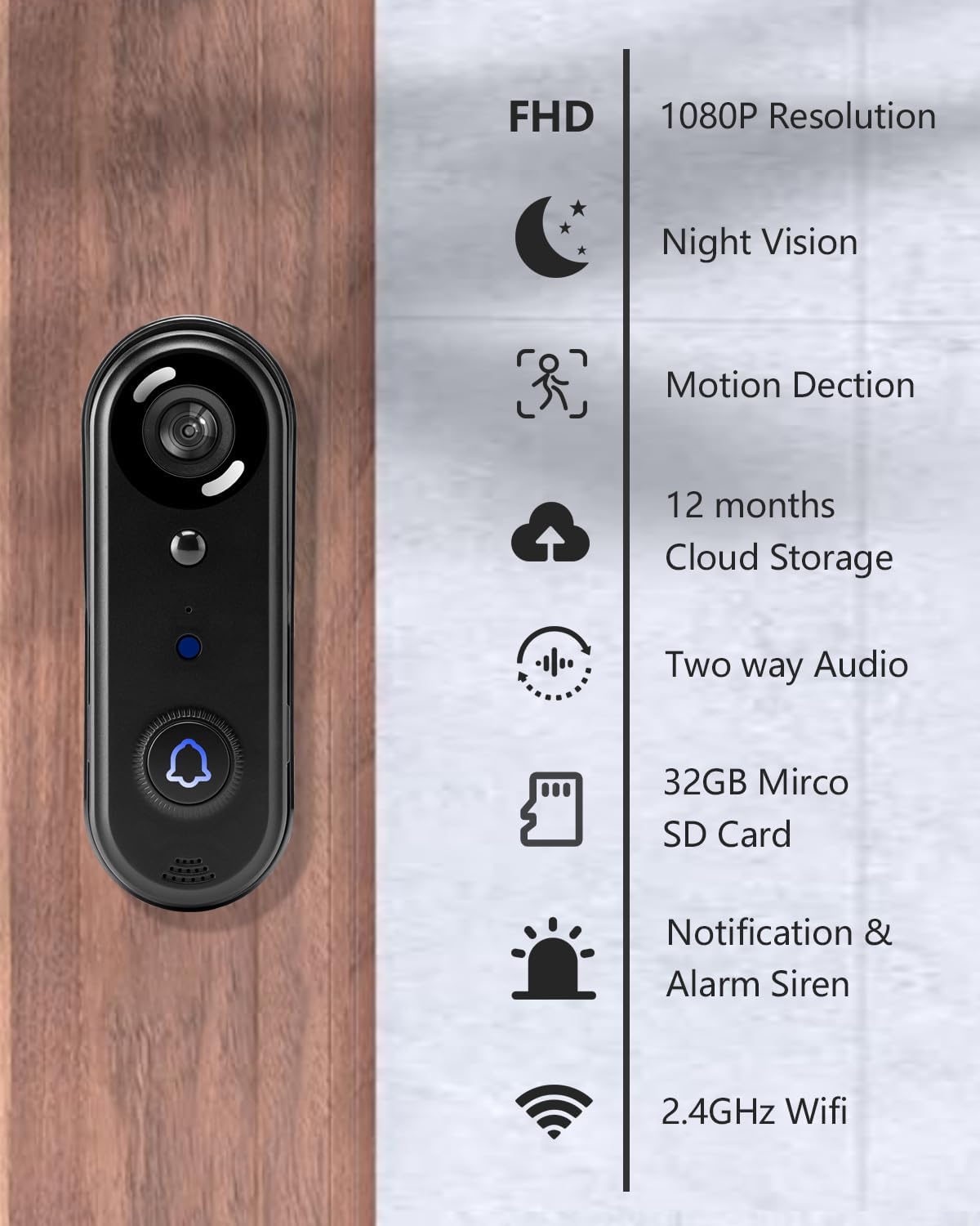 🔔 Wireless Video Doorbell Camera, with FREE 32 GB Card Nigh Vision Camera