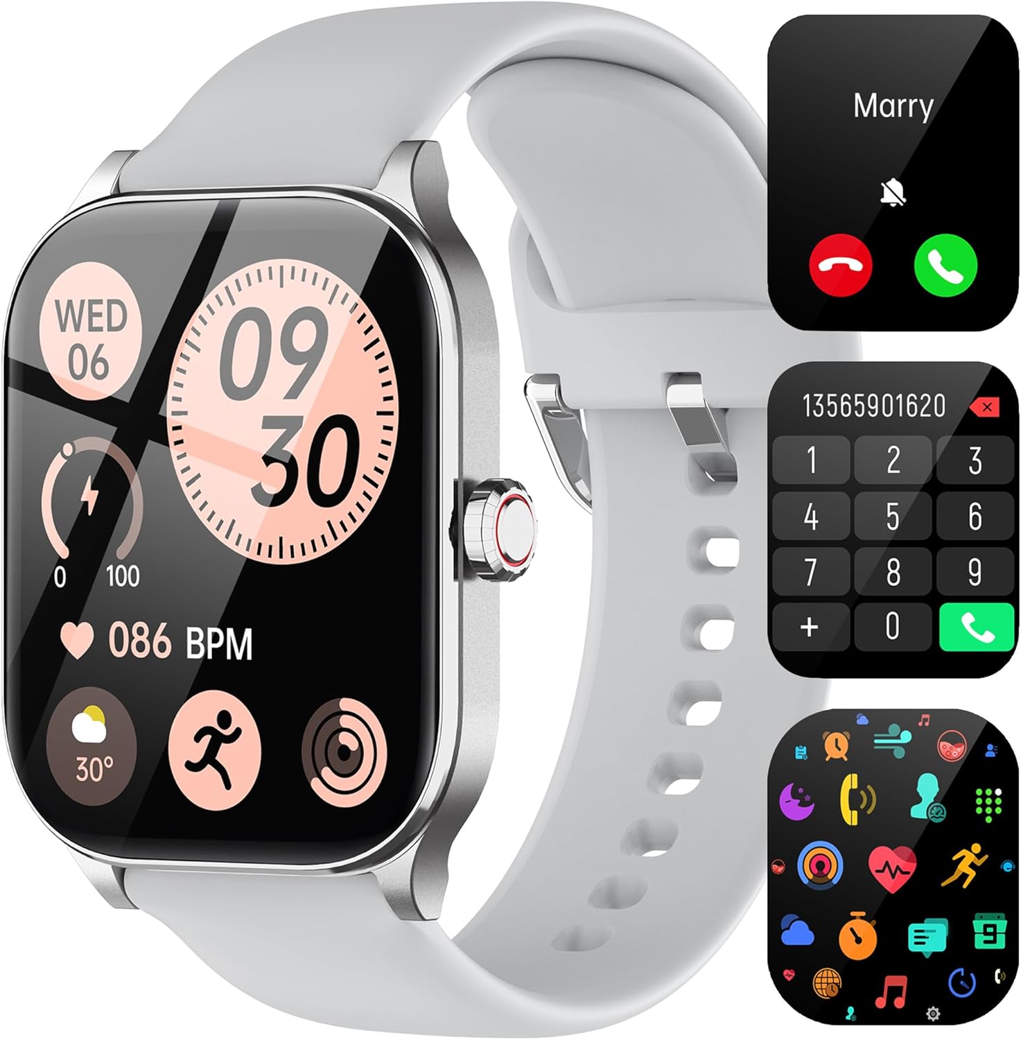 TS10 PRO Smart Watch with Call, 2.01" HD Fitness Tracker, 100+ Sports Modes, Heart Rate, IP68, Android/iPhone - Univercell