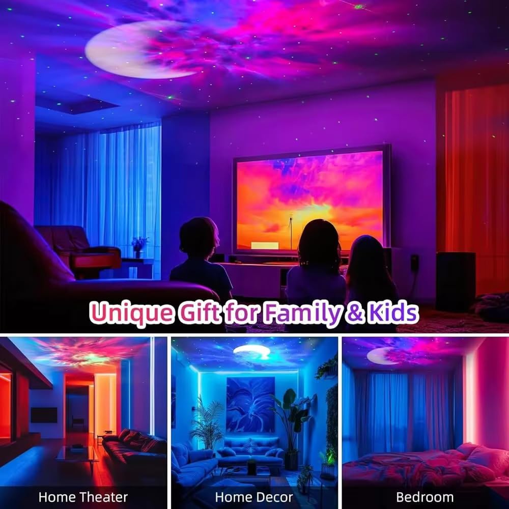 Starry Sky Robot Projector with Bluetooth, 360 Remote Projector