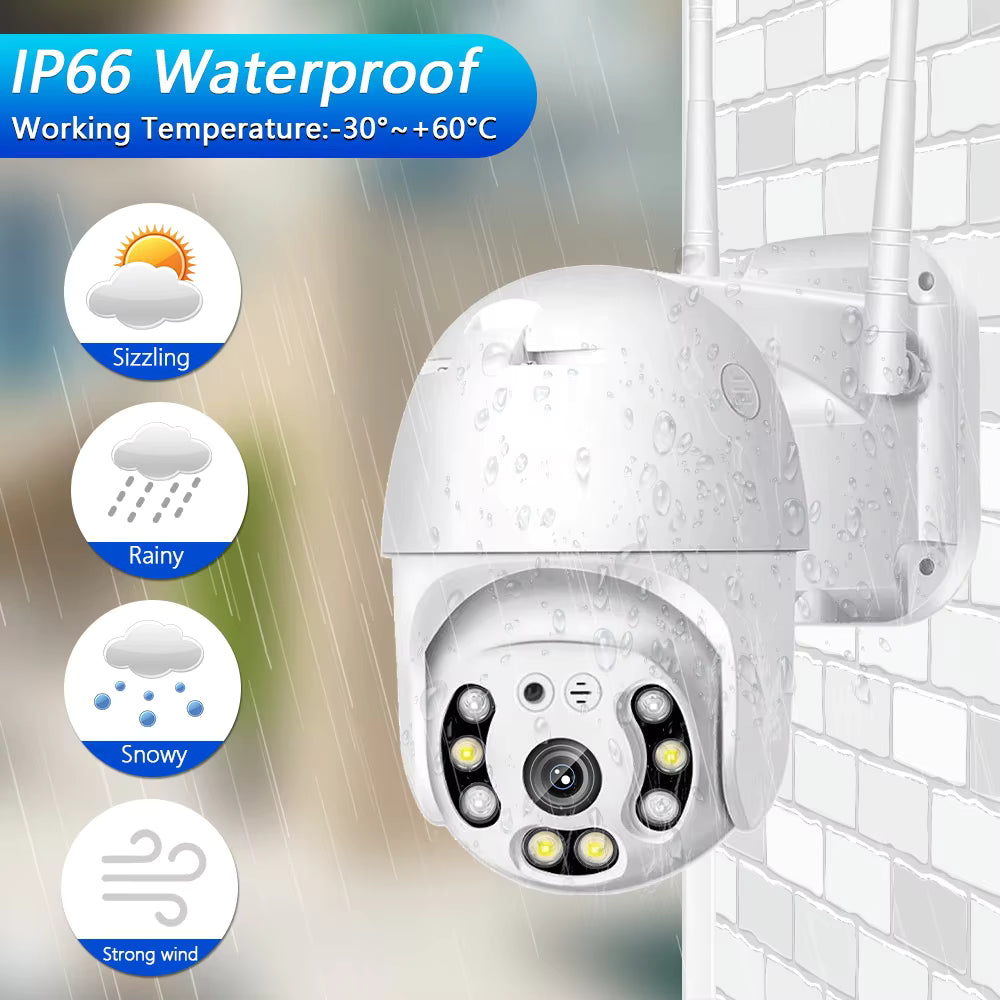 5MP WiFi PTZ Security Camera with AI Human Tracking, Two-Way Audio & V380 Pro Aap - Univercell