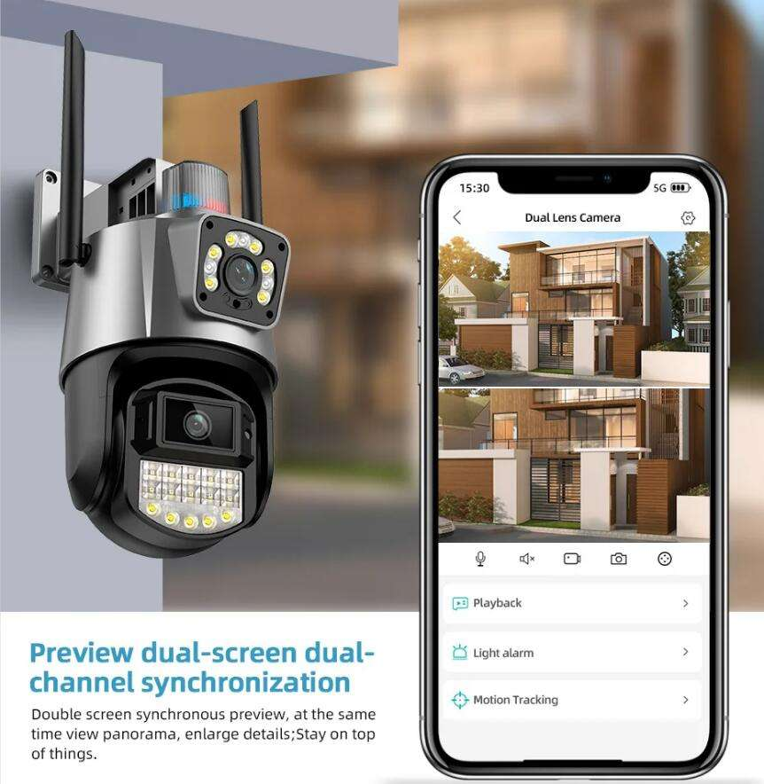 8MP Wi-Fi PTZ Security Camera with AI Detection, Night Vision & V380 Pro, Weatherproof - Univercell