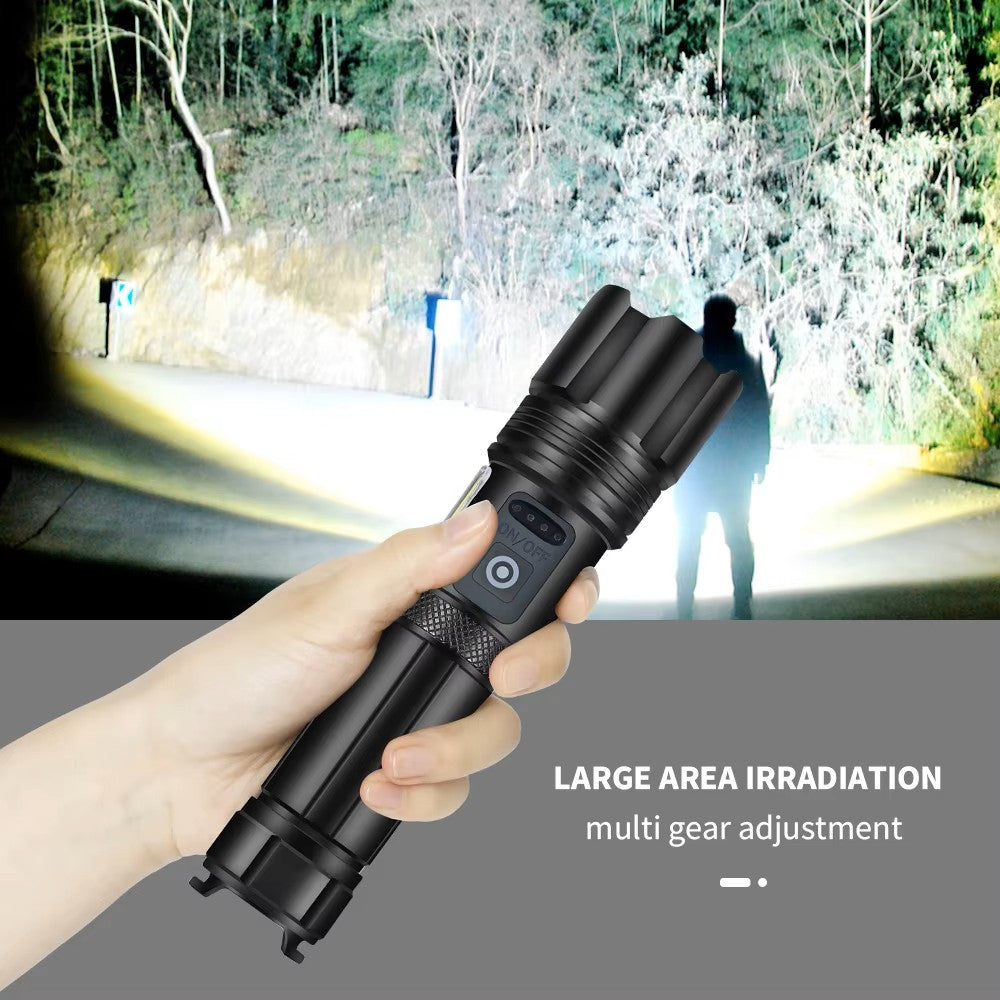 Super Bright Rechargeable LED Flashlight Torch– 5000mAh, 7 Light Modes