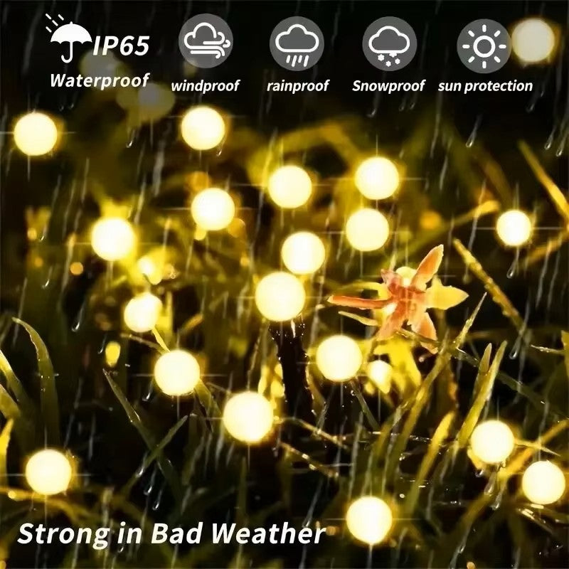 Solar Firefly Garden Lights 8 LED Heads, Waterproof Outdoor Decorative Light