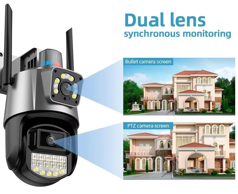 8MP Wi-Fi PTZ Security Camera with AI Detection, Night Vision & V380 Pro, Weatherproof