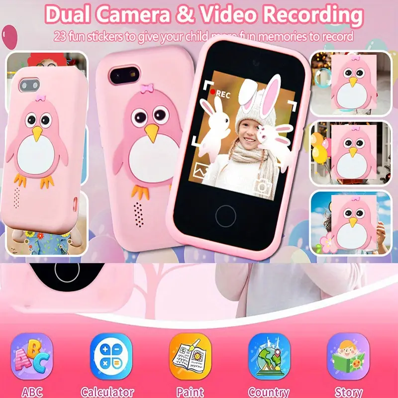 Kids Educational Toy Phone with Touchscreen, Games, Music & Parental Control - Univercell