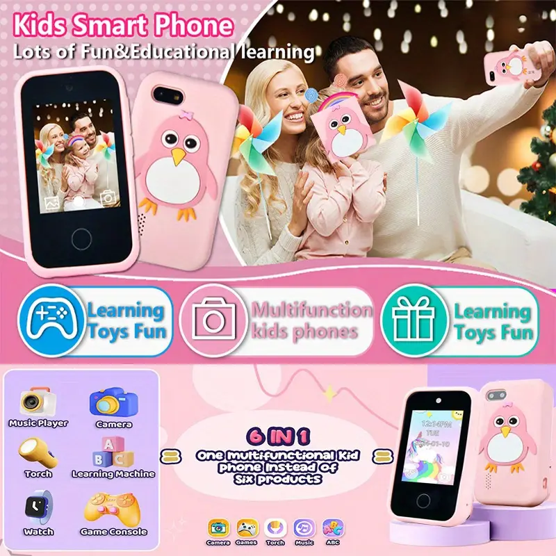 Kids Educational Toy Phone with Touchscreen, Games, Music & Parental Control - Univercell