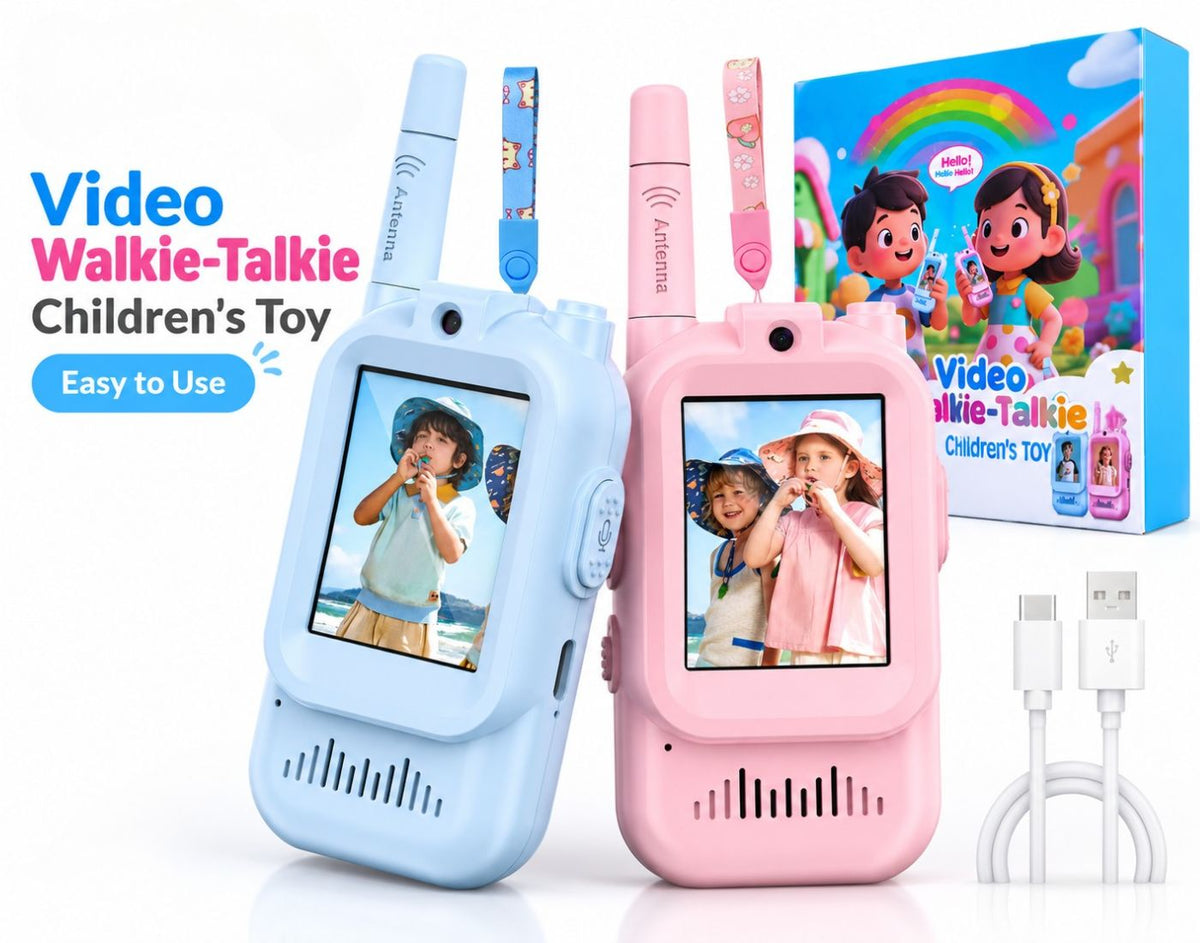 Kids Video Walkie-Talkie 2.0" IPS Screen, 400m Range, Voice Changer & Indoor & Outdoor Play