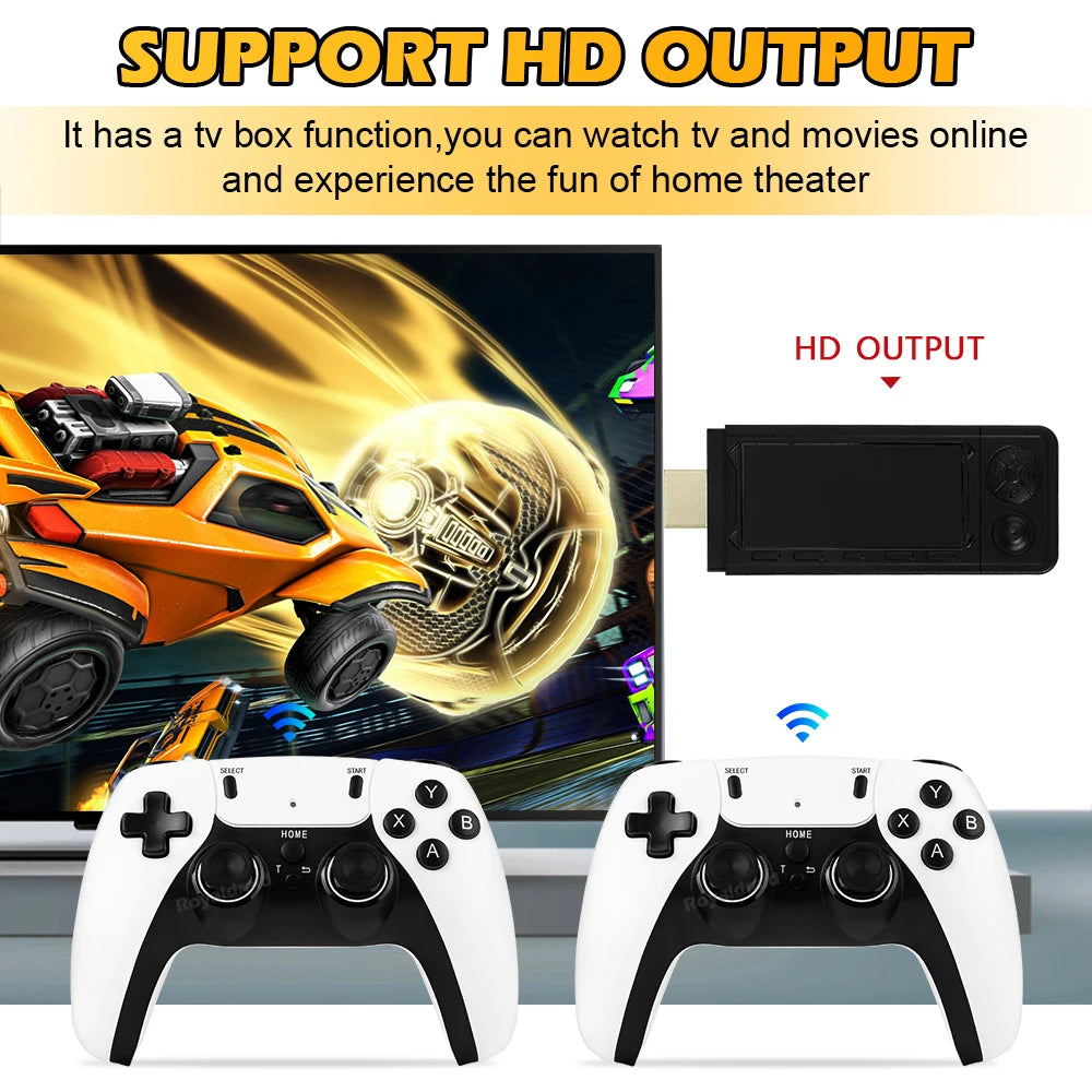 NEW 128G X9 PRO TV Video Game Console Retro Game Stick 45+ Emulator For PS1/PSP/NDS/N64 40000+ Family Games w 2.4G Dual Controll - Univercell
