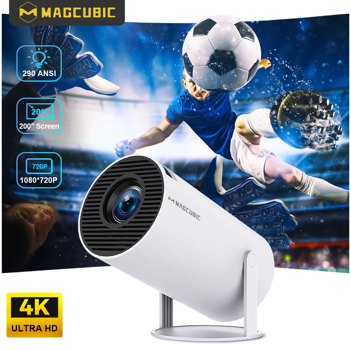 MAGCUBIC Projector HY300 PRO 4K Android 11 Dual Wifi6 290ANSI Allwinner H713 BT5.0 1080P 1280*720P Home Cinema Outdoor Projetor - Univercell