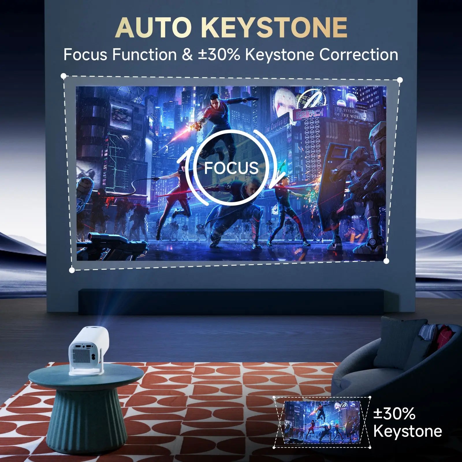 P30PRO Smart Mini Projector Android 14 WiFi6 BT 5.0 Support 4K 1280*720P Smart Home Cinema Outdoor Portable Projector - Univercell