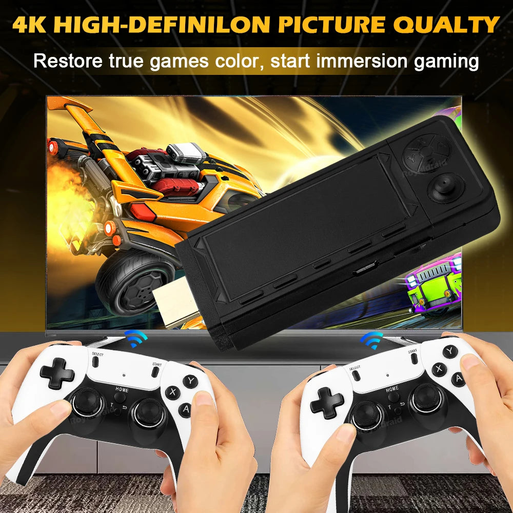 NEW 128G X9 PRO TV Video Game Console Retro Game Stick 45+ Emulator For PS1/PSP/NDS/N64 40000+ Family Games w 2.4G Dual Controll - Univercell