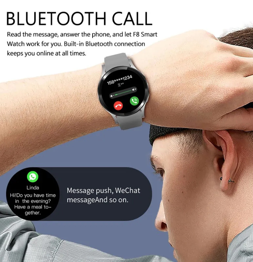 F8 Smart Watch 1.93" HD Touchscreen – Bluetooth Call, Heart Rate & Sleep Monitor, IP67 Waterproof, Multi-Sport Mode (Men & Women) - Univercell