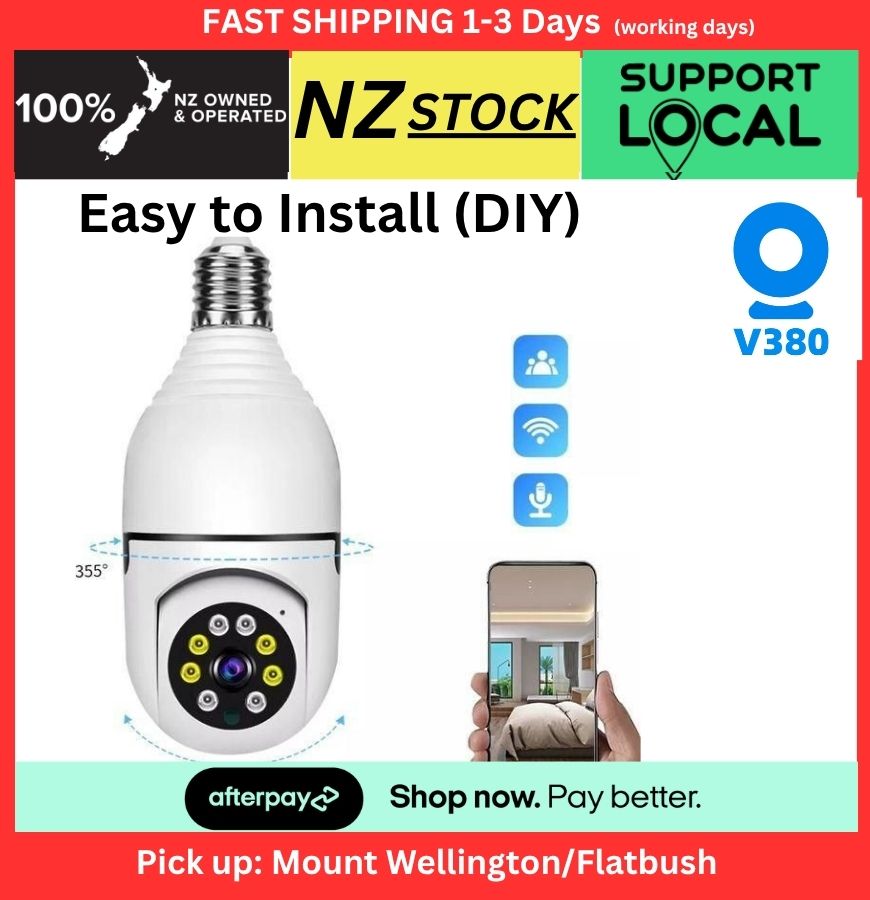 E27 WiFi Light Bulb Camera 360°1080P Security Motion Alert 2-Way Audio - Univercell