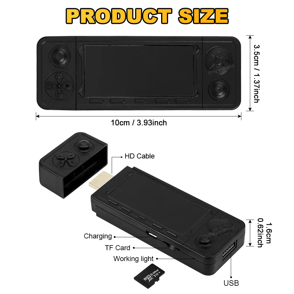 NEW 128G X9 PRO TV Video Game Console Retro Game Stick 45+ Emulator For PS1/PSP/NDS/N64 40000+ Family Games w 2.4G Dual Controll - Univercell