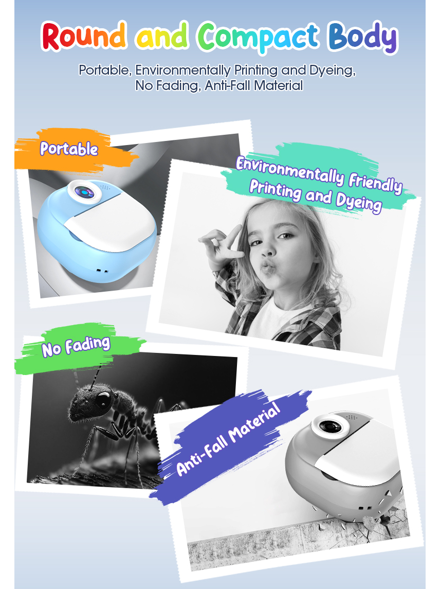 Kid's Mini Thermal Camera Digital Instant Print